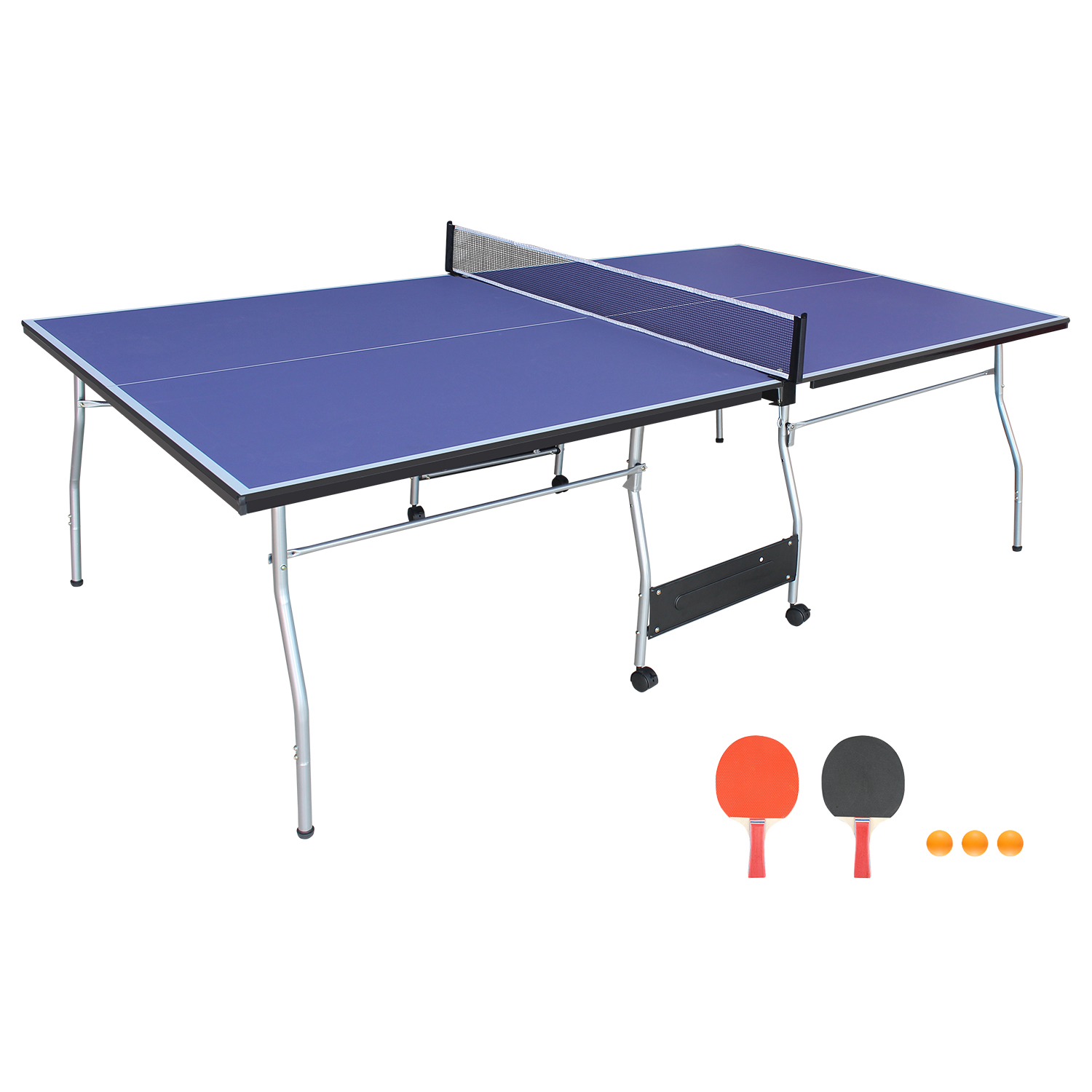 8 x 4.5 ft Blue Foldable Table - Table Tennis Net Set ulasan dan harga