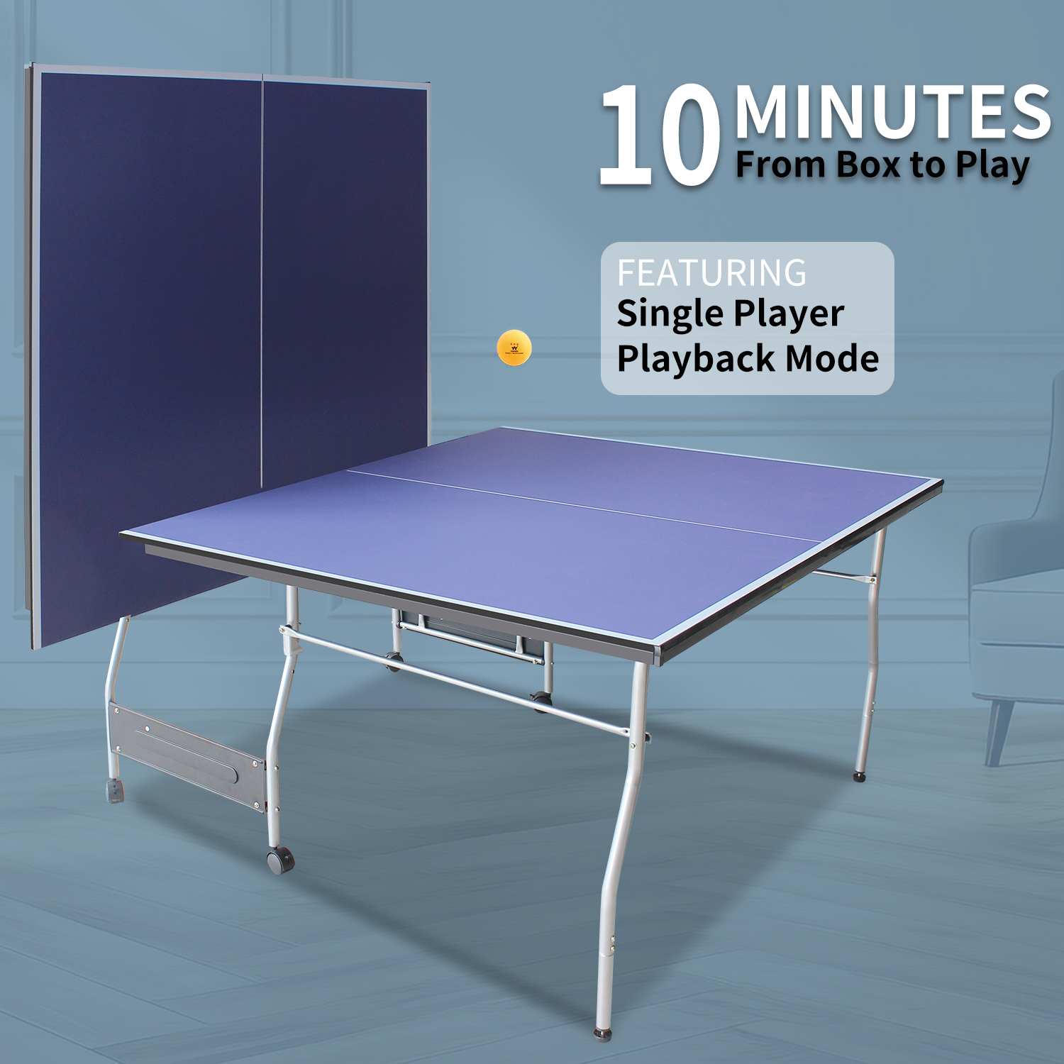 8 x 4.5 ft Blue Foldable Table - Table Tennis Net Set ulasan dan harga