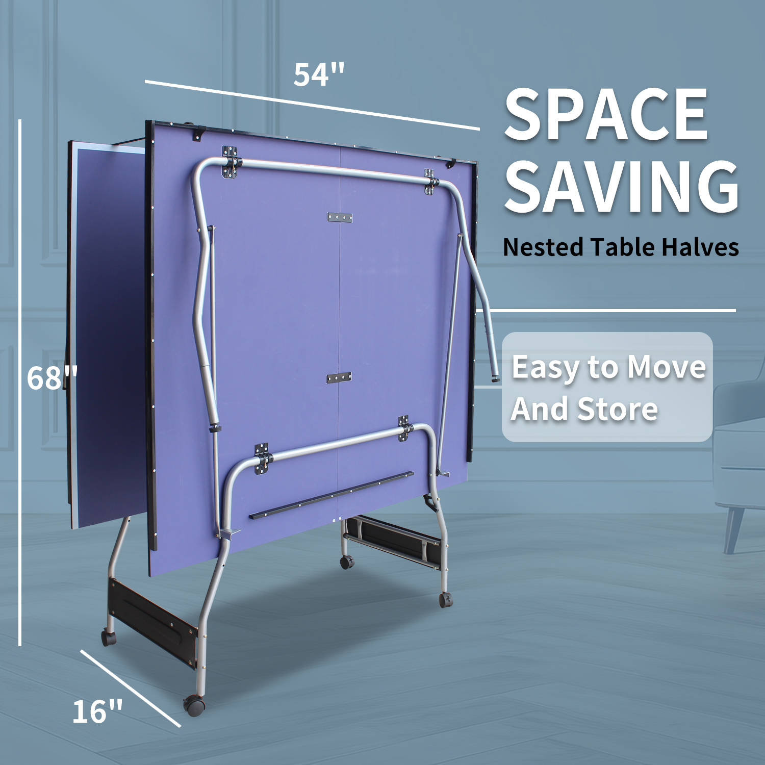 8 x 4.5 ft Blue Foldable Table - Table Tennis Net Set ulasan dan harga
