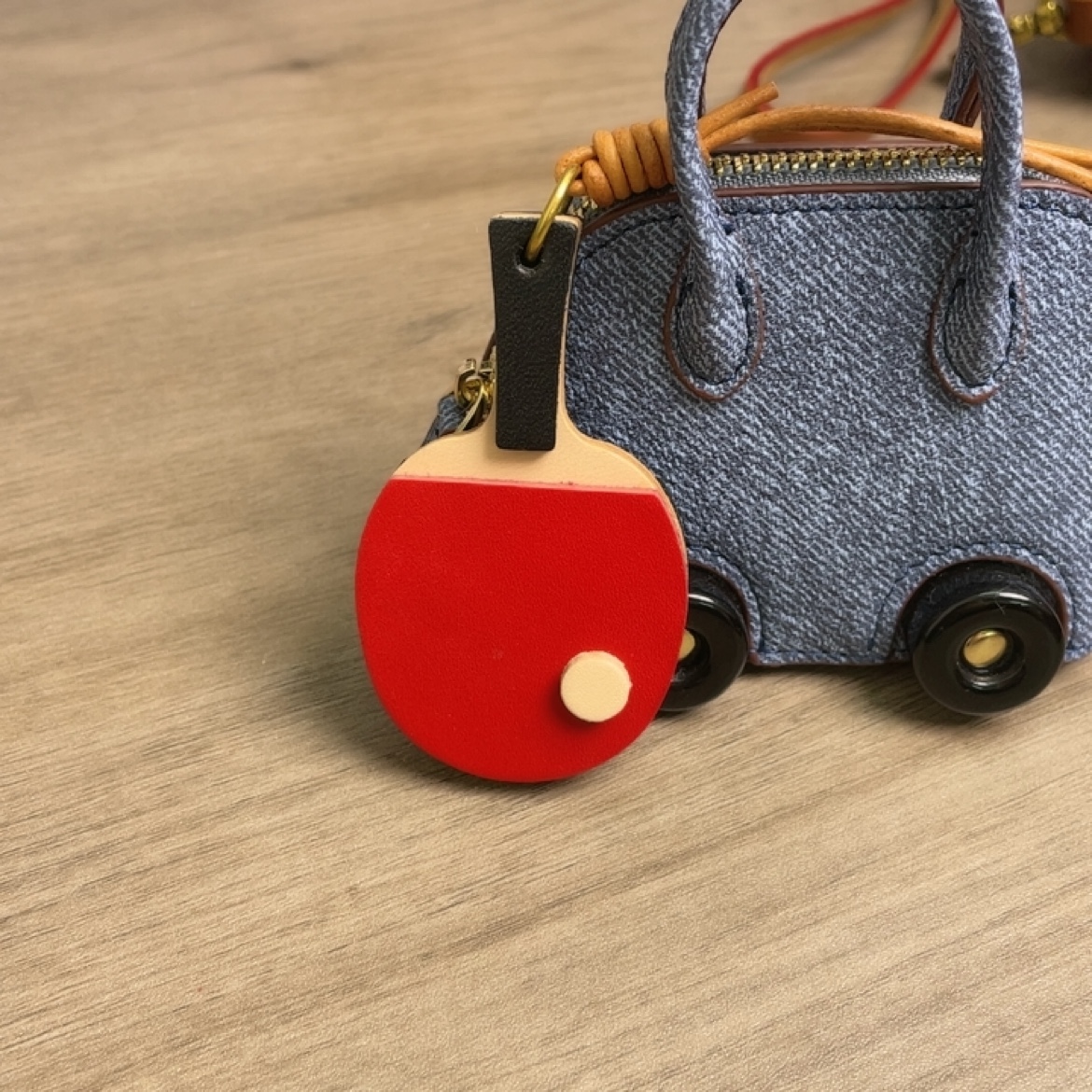 Genuine Leather Table Tennis K - Table Tennis Keychain ulasan dan harga