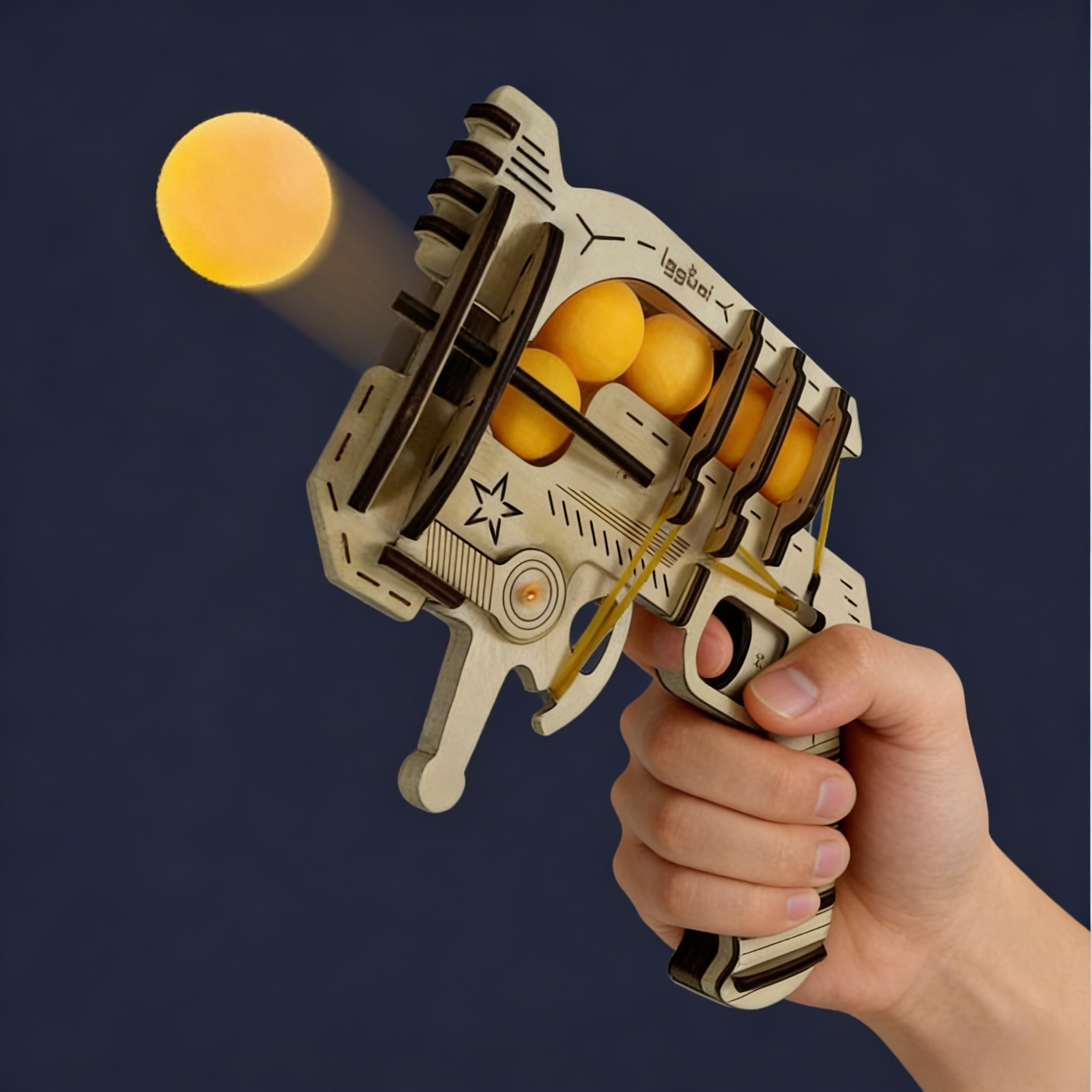 Wooden DIY Assembled Rubber Ba - Table Tennis Gun ulasan dan harga