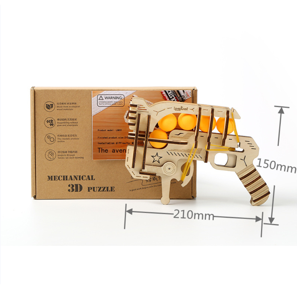 Wooden DIY Assembled Rubber Ba - Table Tennis Gun ulasan dan harga