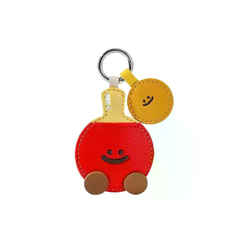 Cute Cartoon Leather Racket St - Table Tennis Keychain ulasan dan harga
