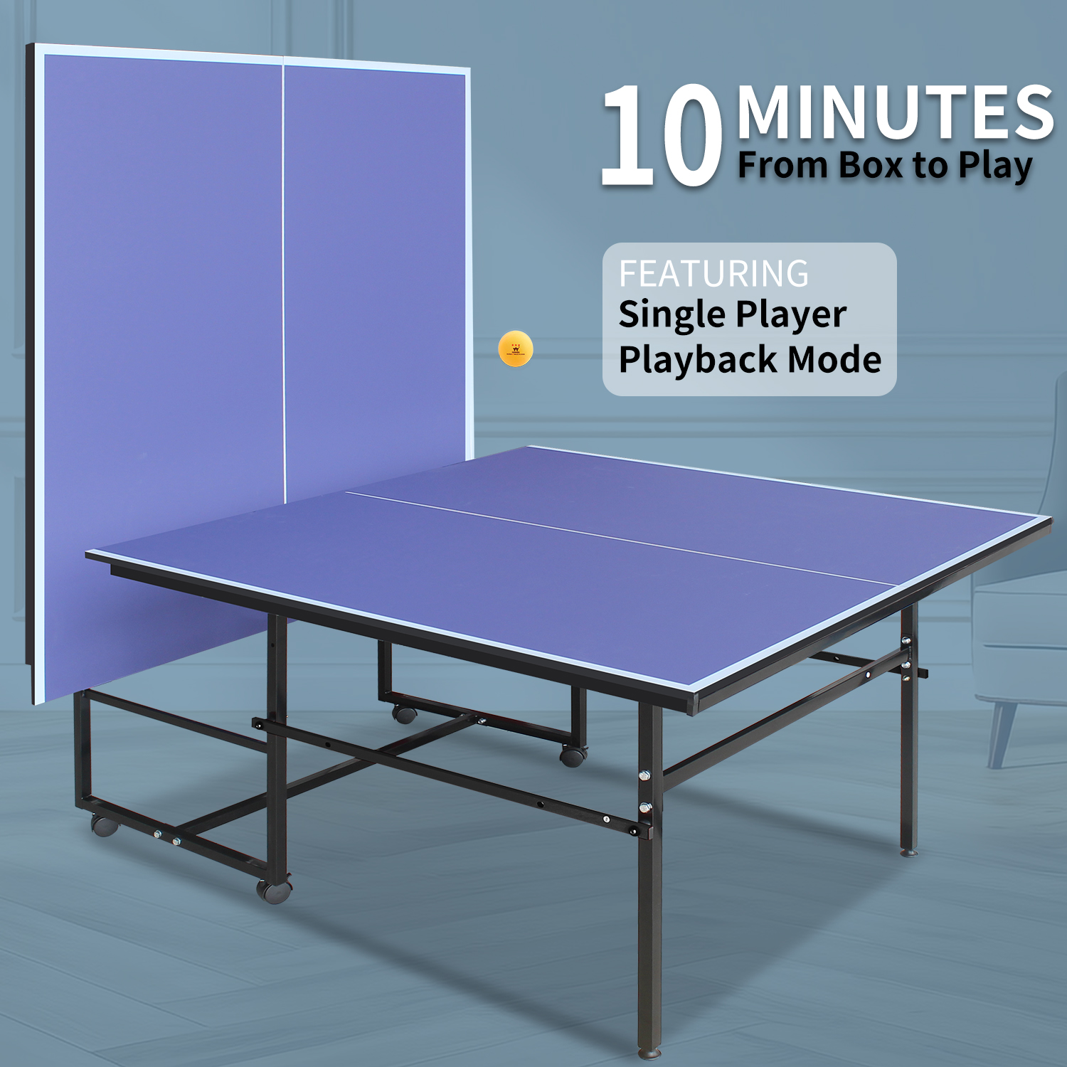 9 x 4.1 ft Blue Foldable Table - Table Tennis Net Set ulasan dan harga