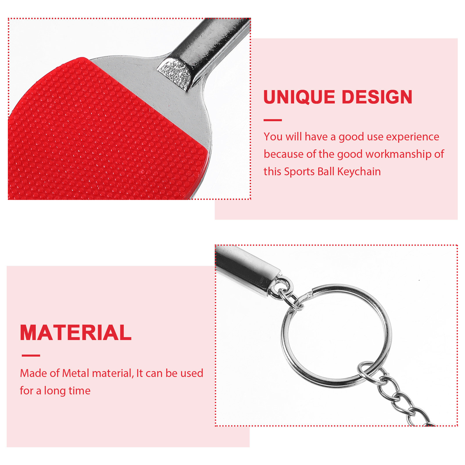 6Pcs Sports Ball Keychain Set  - Table Tennis Keychain ulasan dan harga